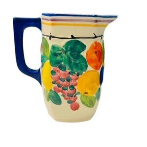 🛍️2 for $25 Sale🛍️‎ Czechoslovakia Fruit Pitcher Farmhouse Hand Painted 1930